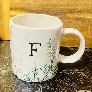 Anthropologie Dagny Monogram Mug Letter F